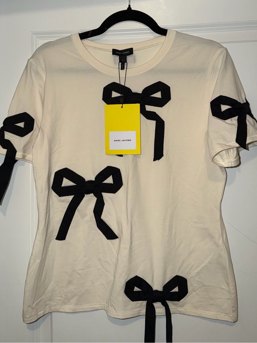 Marc Jacobs Cream Tee with Black Label Accent